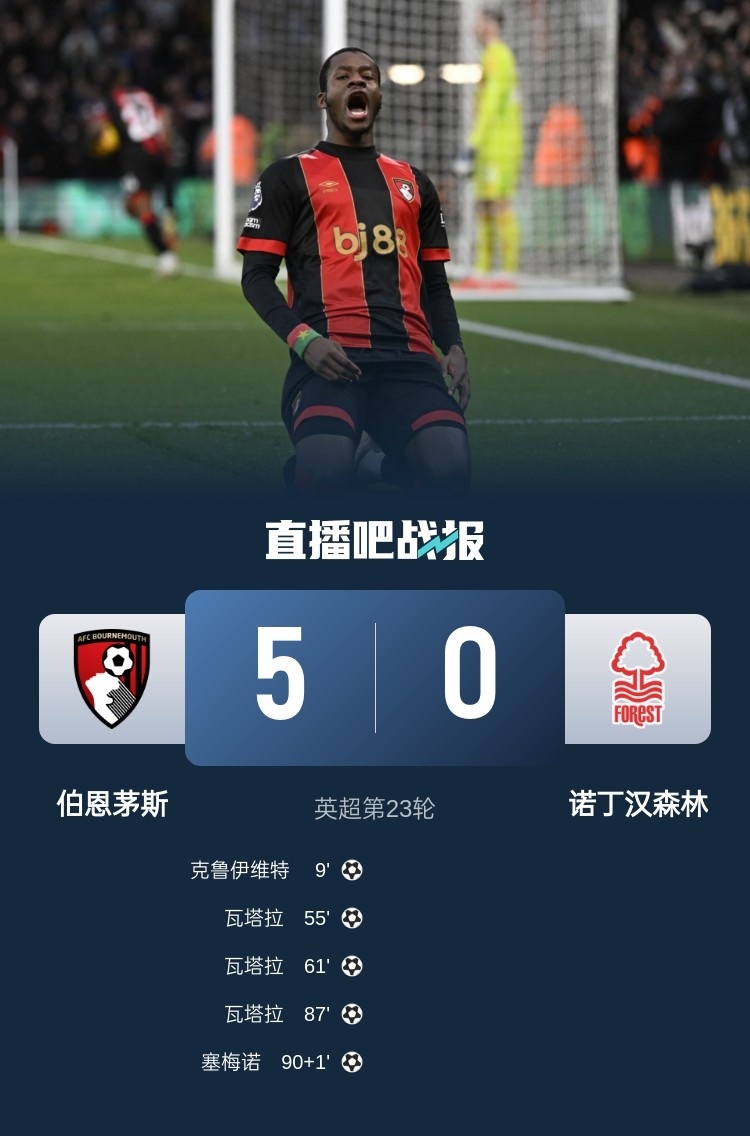 关于伯恩茅斯客场取胜丝毫不畏强敌压力的信息